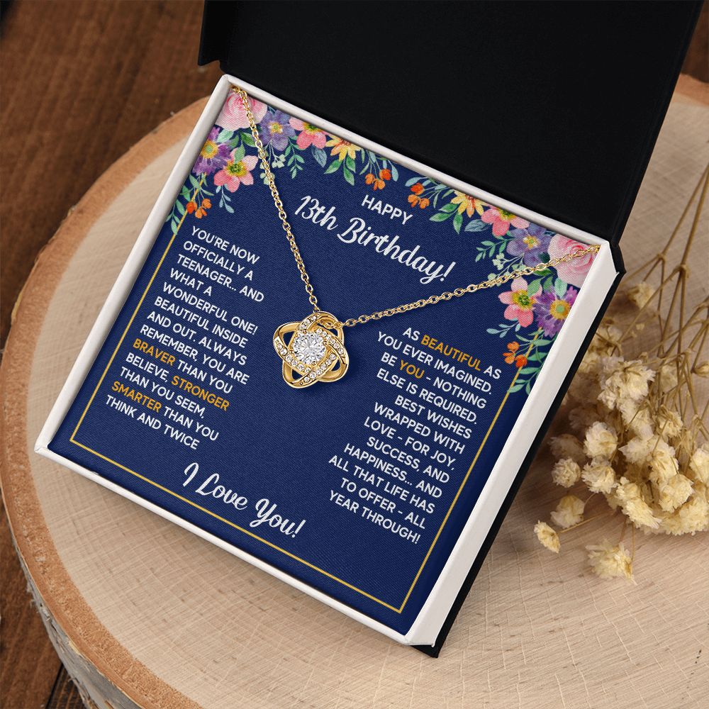 13TH WRAPPED LOVE KNOT NECKLACE GIFT SET