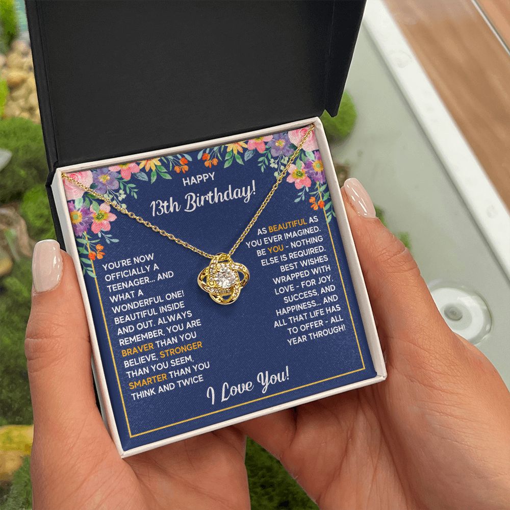 13TH WRAPPED LOVE KNOT NECKLACE GIFT SET