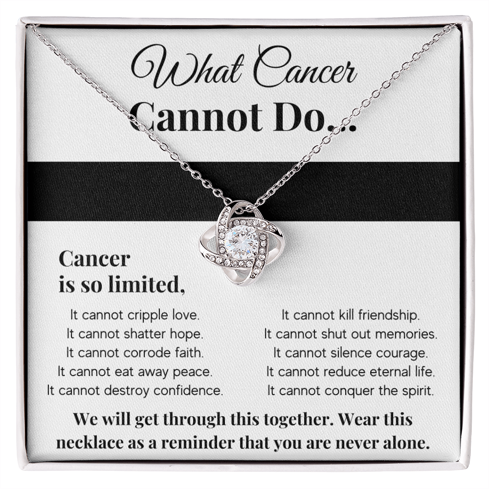 WHAT CANCER CANNOT DO LOVE KNOT NECKLACE GIFT SET