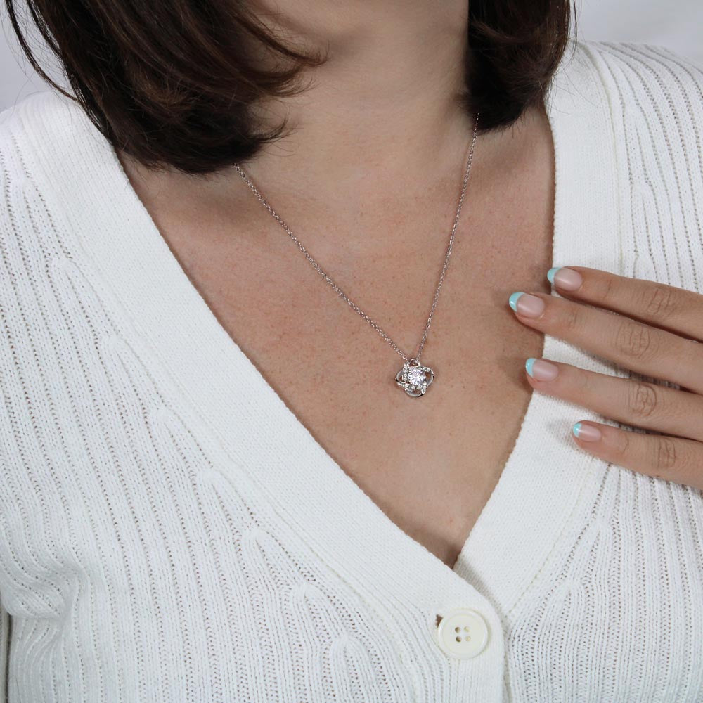 HAPPY 15TH BIRTHDAY WRAPPED LOVE KNOT NECKLACE