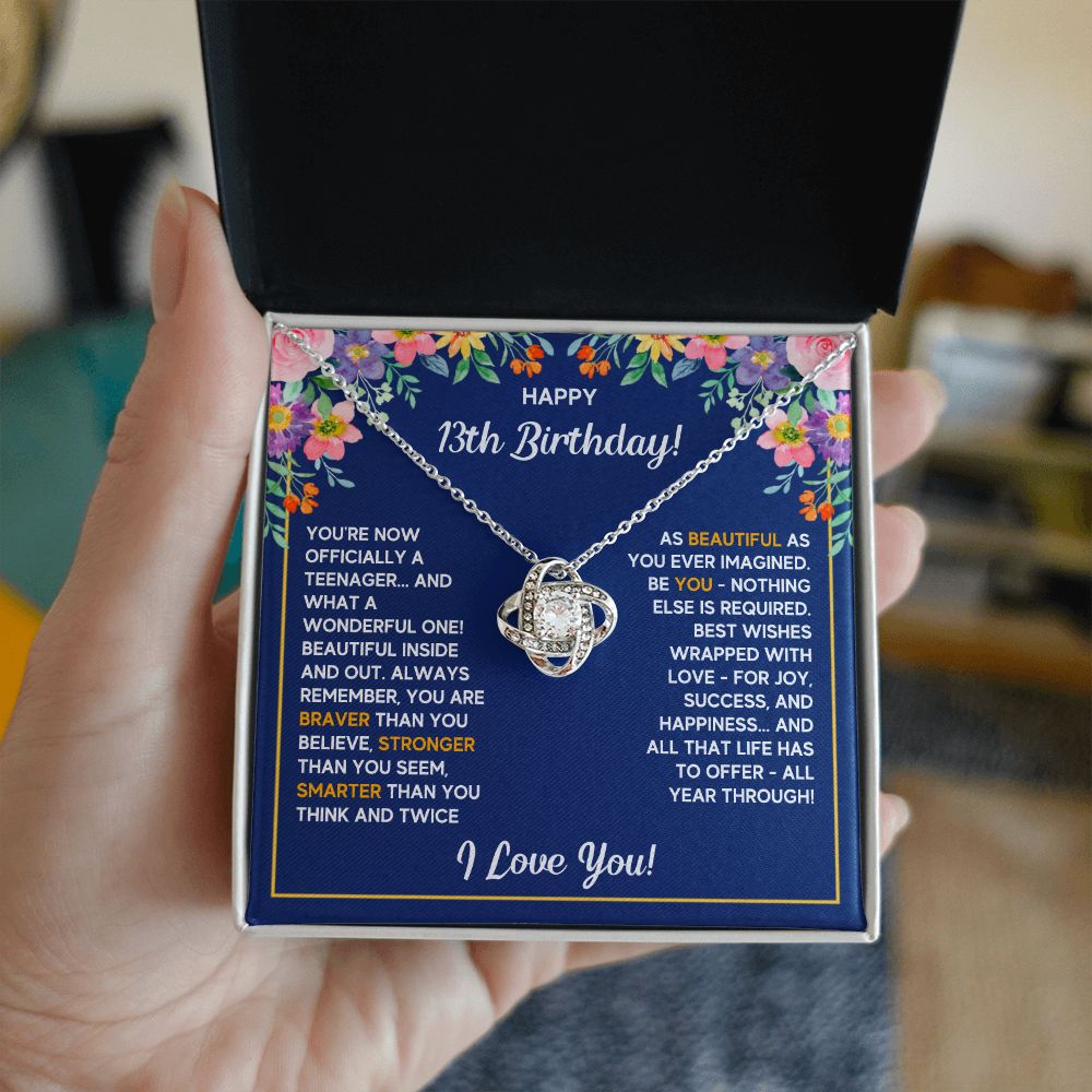 13TH WRAPPED LOVE KNOT NECKLACE GIFT SET