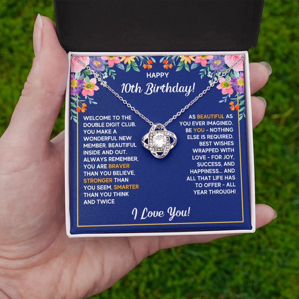10TH BIRTHDAY LOVE KNOT NECKLACE GIFT SET