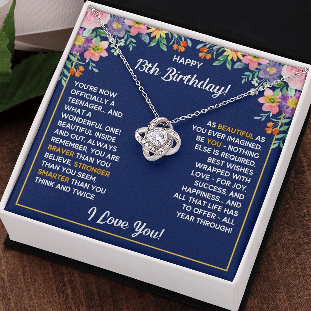 13TH WRAPPED LOVE KNOT NECKLACE GIFT SET