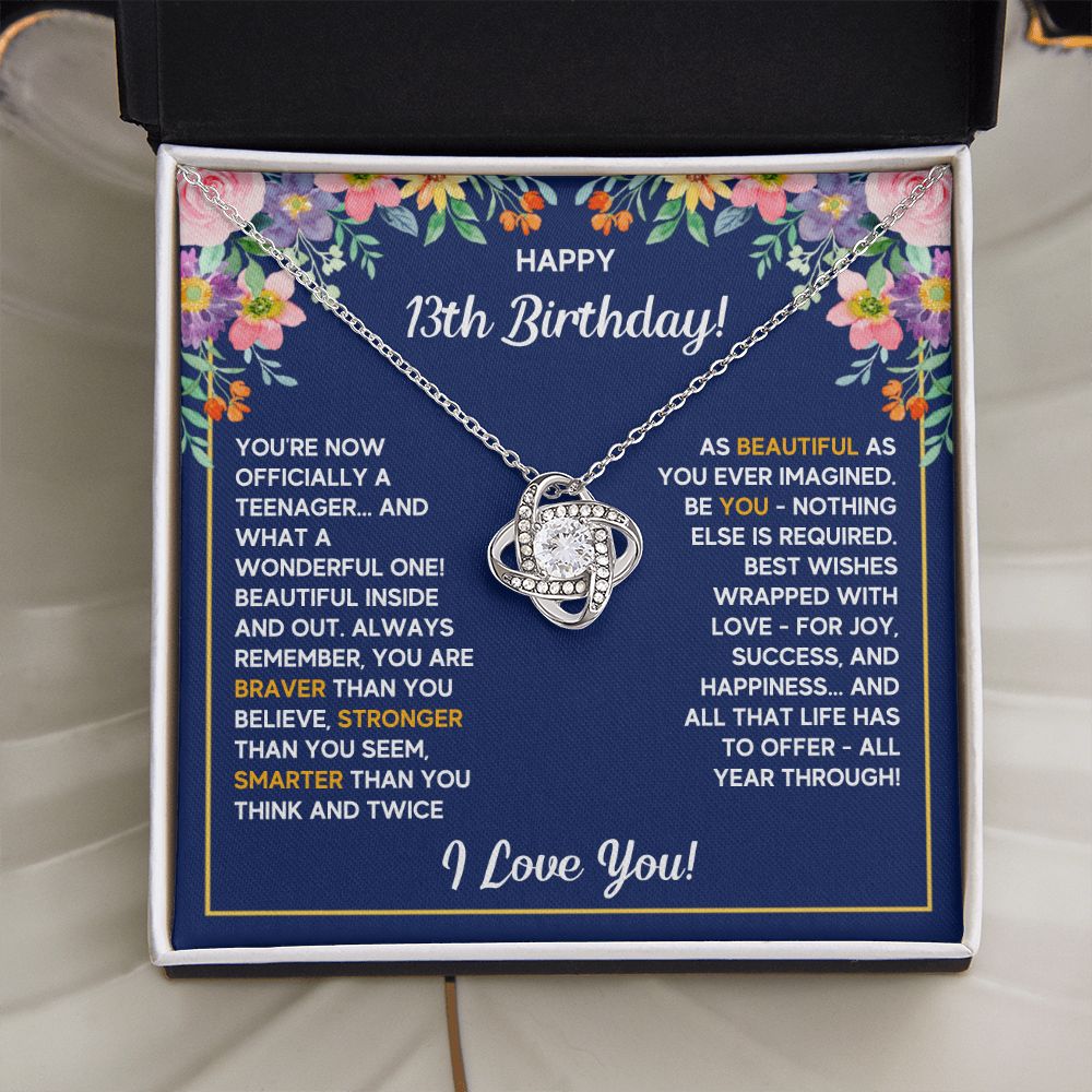 13TH WRAPPED LOVE KNOT NECKLACE GIFT SET