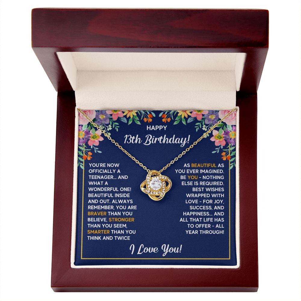 13TH WRAPPED LOVE KNOT NECKLACE GIFT SET