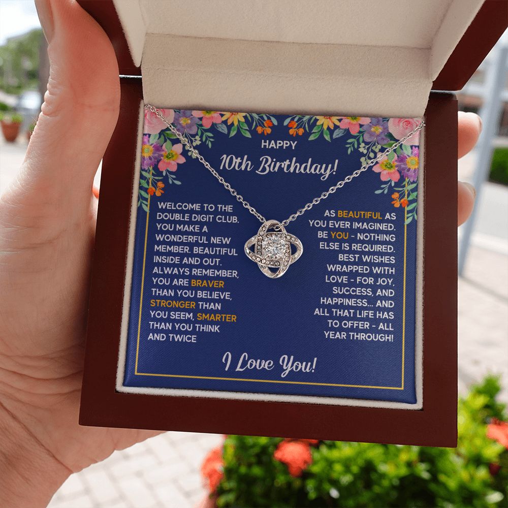 10TH BIRTHDAY LOVE KNOT NECKLACE GIFT SET