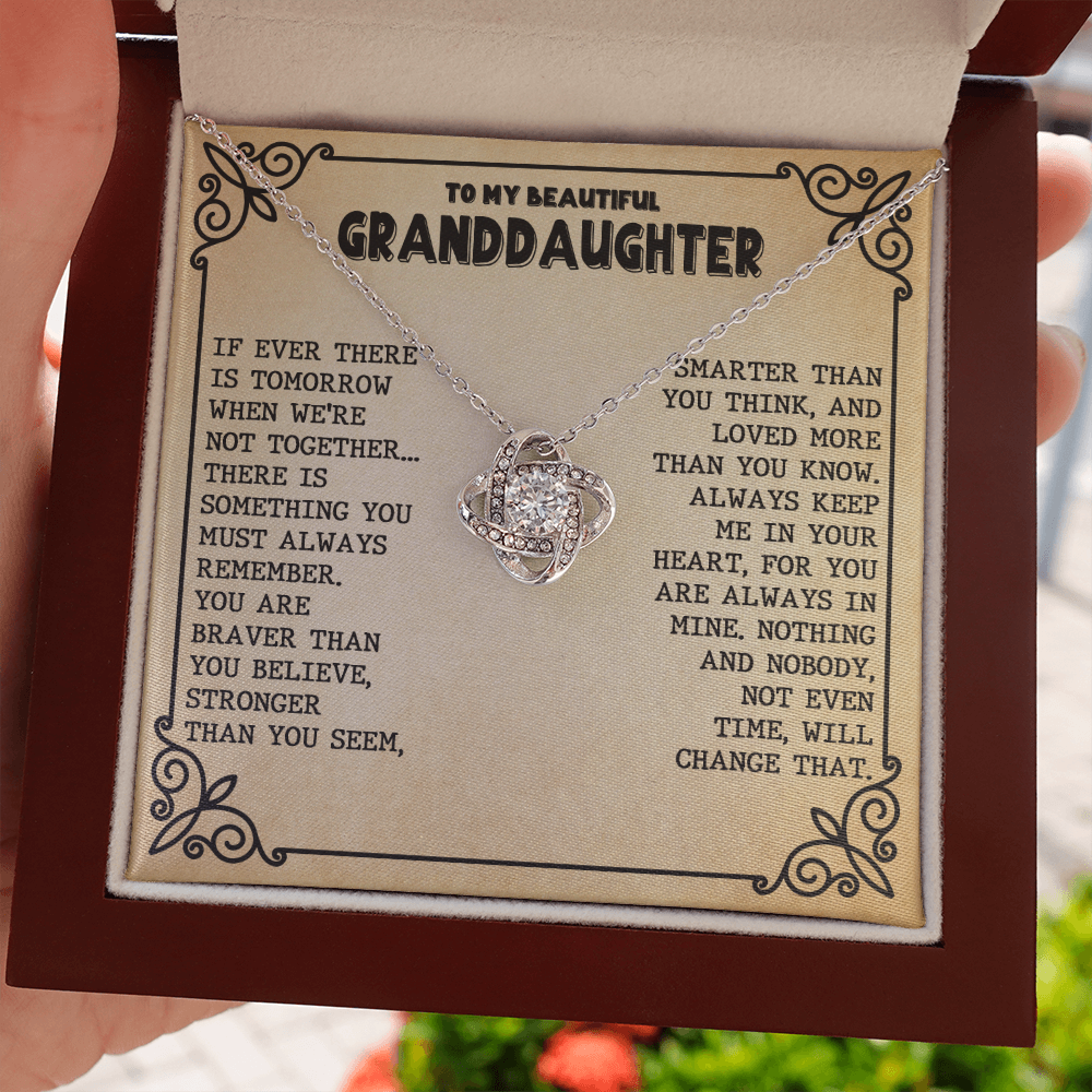 Granddaughter - Unbreakable bond - Granddaughter Love Knot Necklace