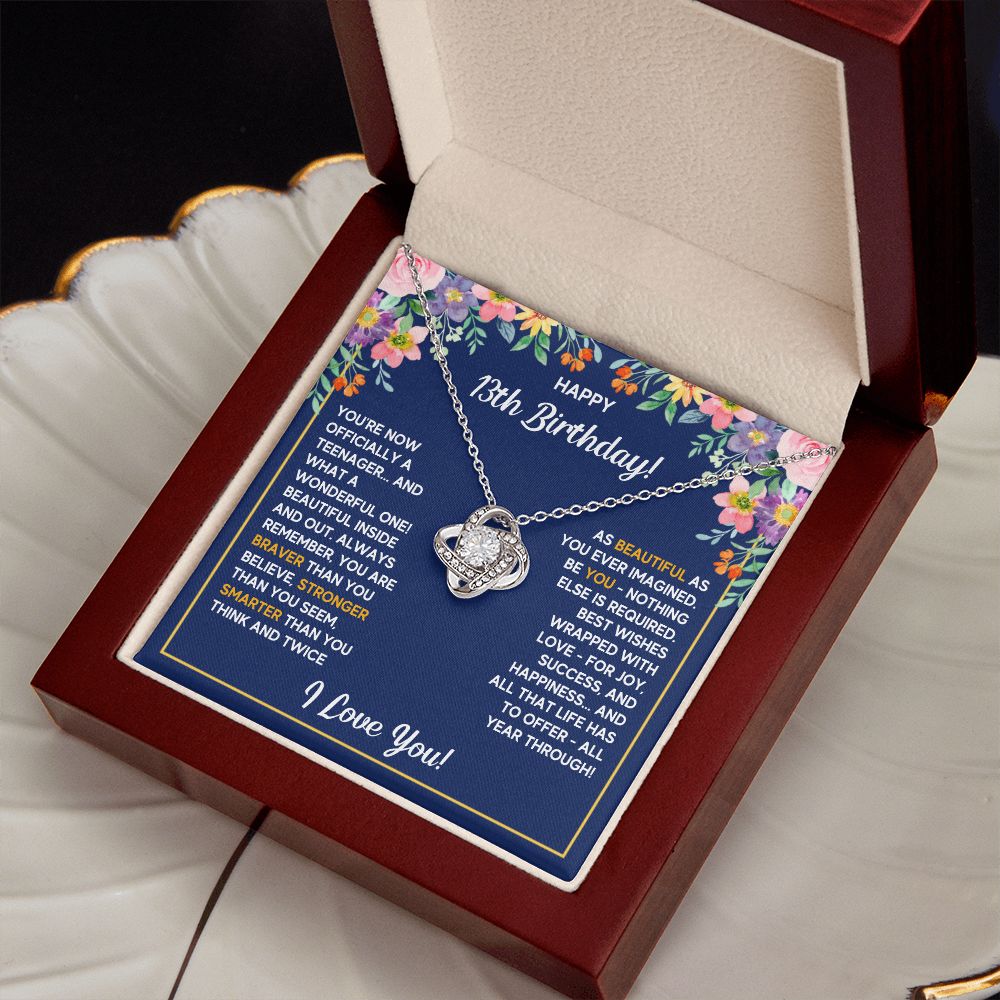 13TH WRAPPED LOVE KNOT NECKLACE GIFT SET