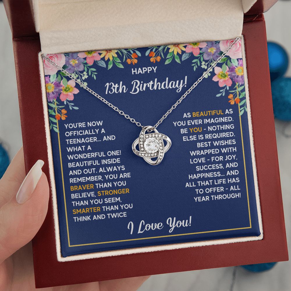 13TH WRAPPED LOVE KNOT NECKLACE GIFT SET