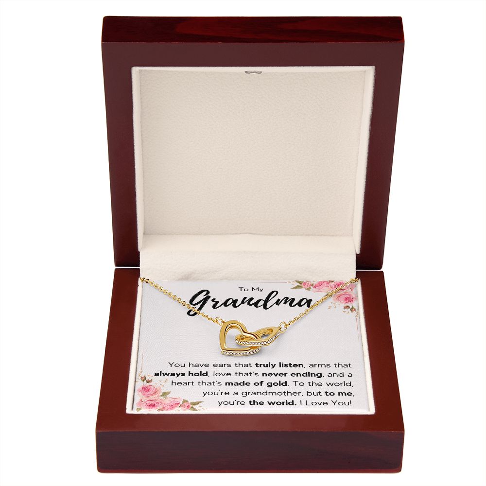 TO MY GRANDMA NEVER ENDING INTERLOCKING HEARTS NECKLACE GIFT SET