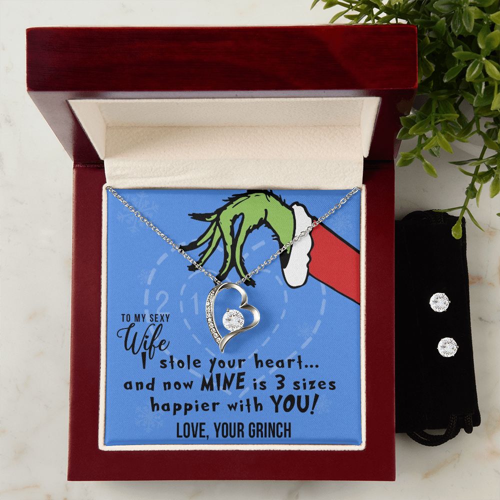TO MY SEXY WIFE FOREVER LOVE EARRING SET - GRINCH