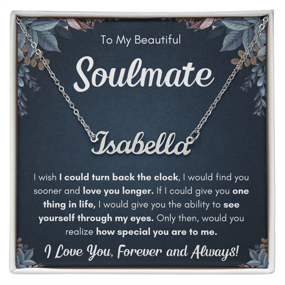 TO MY SOULMATE SOONER NAME NECKLACE GIFT SET