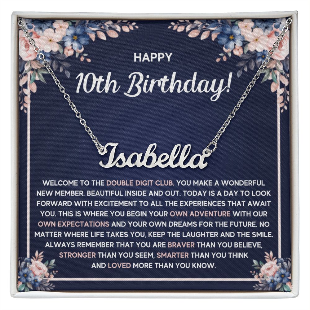 10TH BIRTHDAY DREAMS CUSTOM NAME NECKLACE