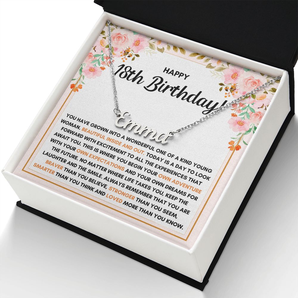 18TH BIRTHDAY DREAMS CUSTOM NAME NECKLACE