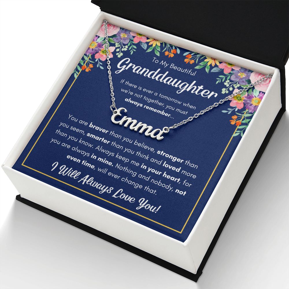 TO MY GRANDDAUGHTER BRAVER NAME NECKLACE GIFT SET