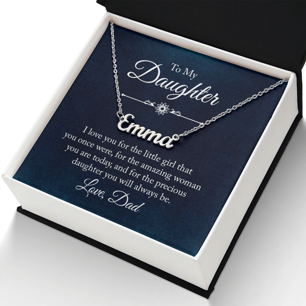 TO MY DAUGHTER LITTLE GIRL CUSTOM NAME NECKLACE GIFT SET