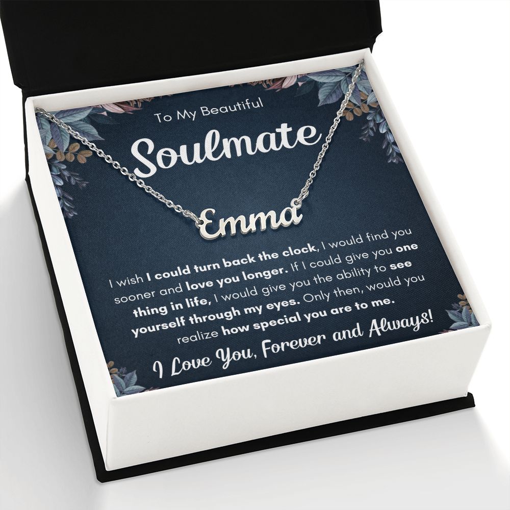 TO MY SOULMATE SOONER NAME NECKLACE GIFT SET