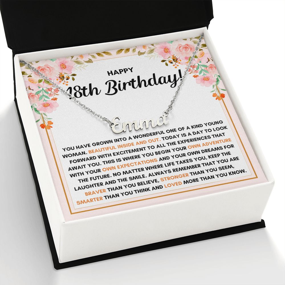 18TH BIRTHDAY DREAMS CUSTOM NAME NECKLACE