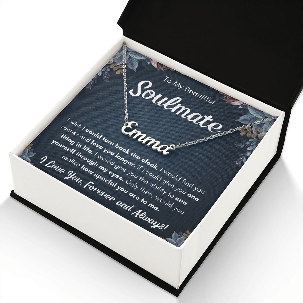 TO MY SOULMATE SOONER NAME NECKLACE GIFT SET