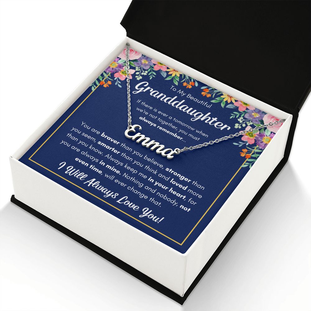 TO MY GRANDDAUGHTER BRAVER NAME NECKLACE GIFT SET