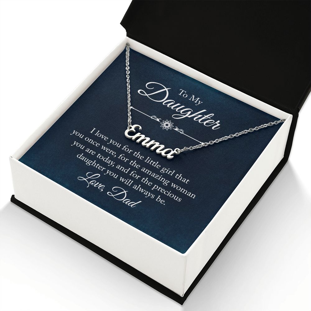 TO MY DAUGHTER LITTLE GIRL CUSTOM NAME NECKLACE GIFT SET