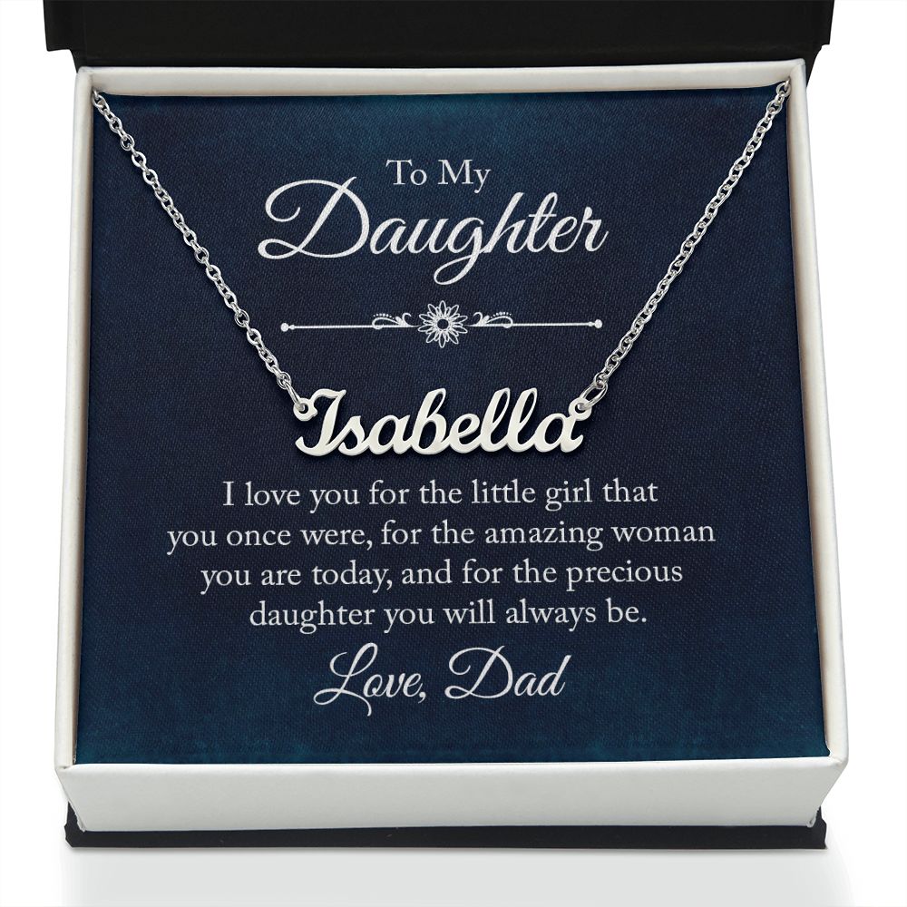 TO MY DAUGHTER LITTLE GIRL CUSTOM NAME NECKLACE GIFT SET