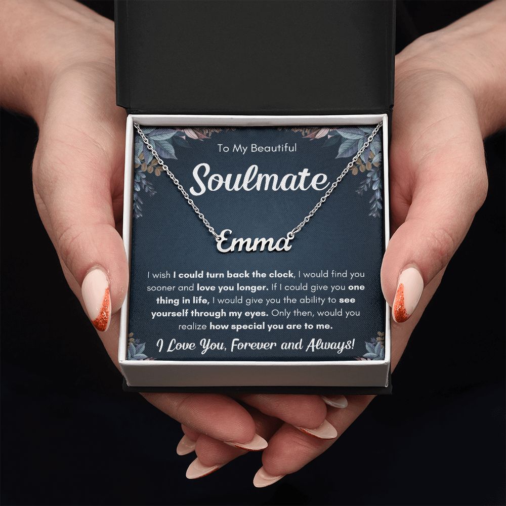 TO MY SOULMATE SOONER NAME NECKLACE GIFT SET