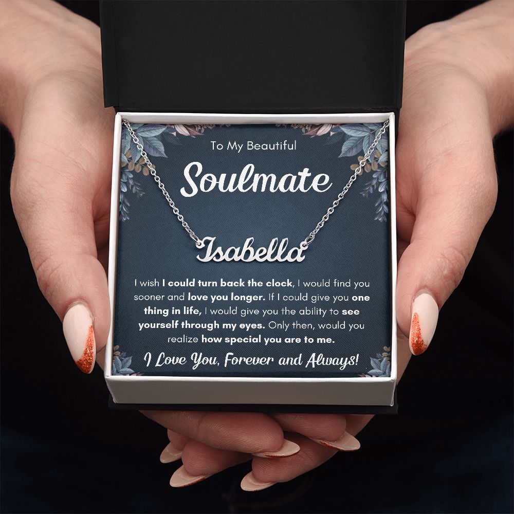 TO MY SOULMATE SOONER NAME NECKLACE GIFT SET