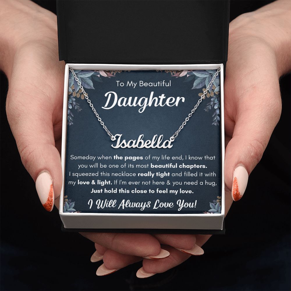 TO MY DAUGHTER CHAPTERS SQUEEZED NAME NECKLACE GIFT SET