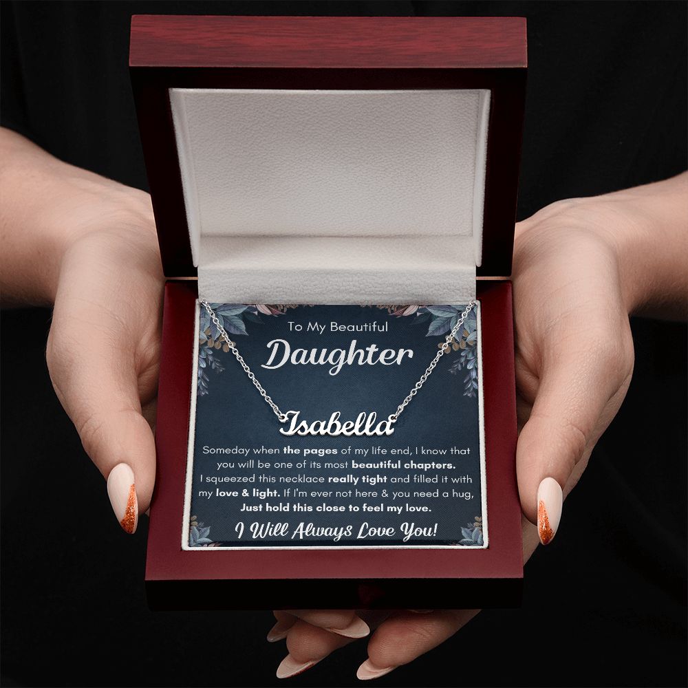 TO MY DAUGHTER CHAPTERS SQUEEZED NAME NECKLACE GIFT SET