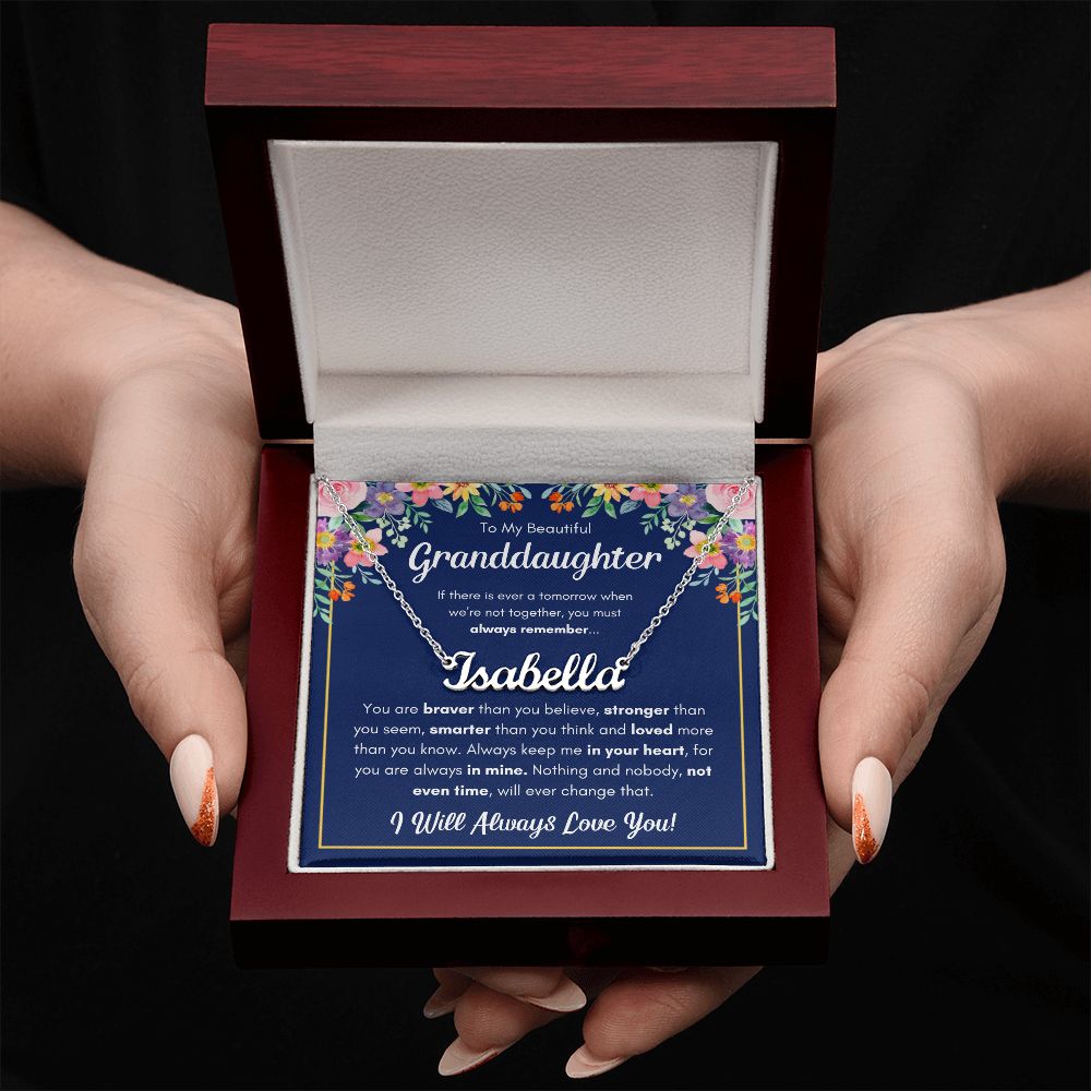 TO MY GRANDDAUGHTER BRAVER NAME NECKLACE GIFT SET