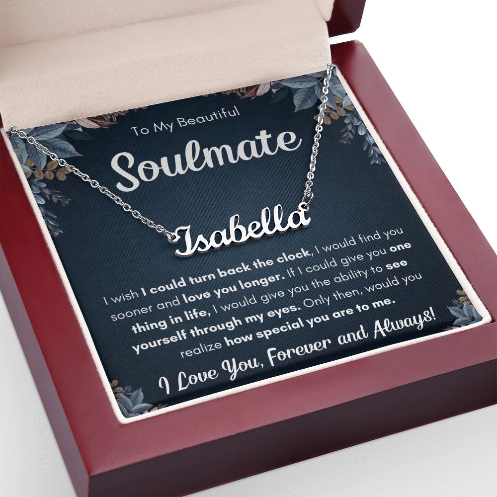 TO MY SOULMATE SOONER NAME NECKLACE GIFT SET