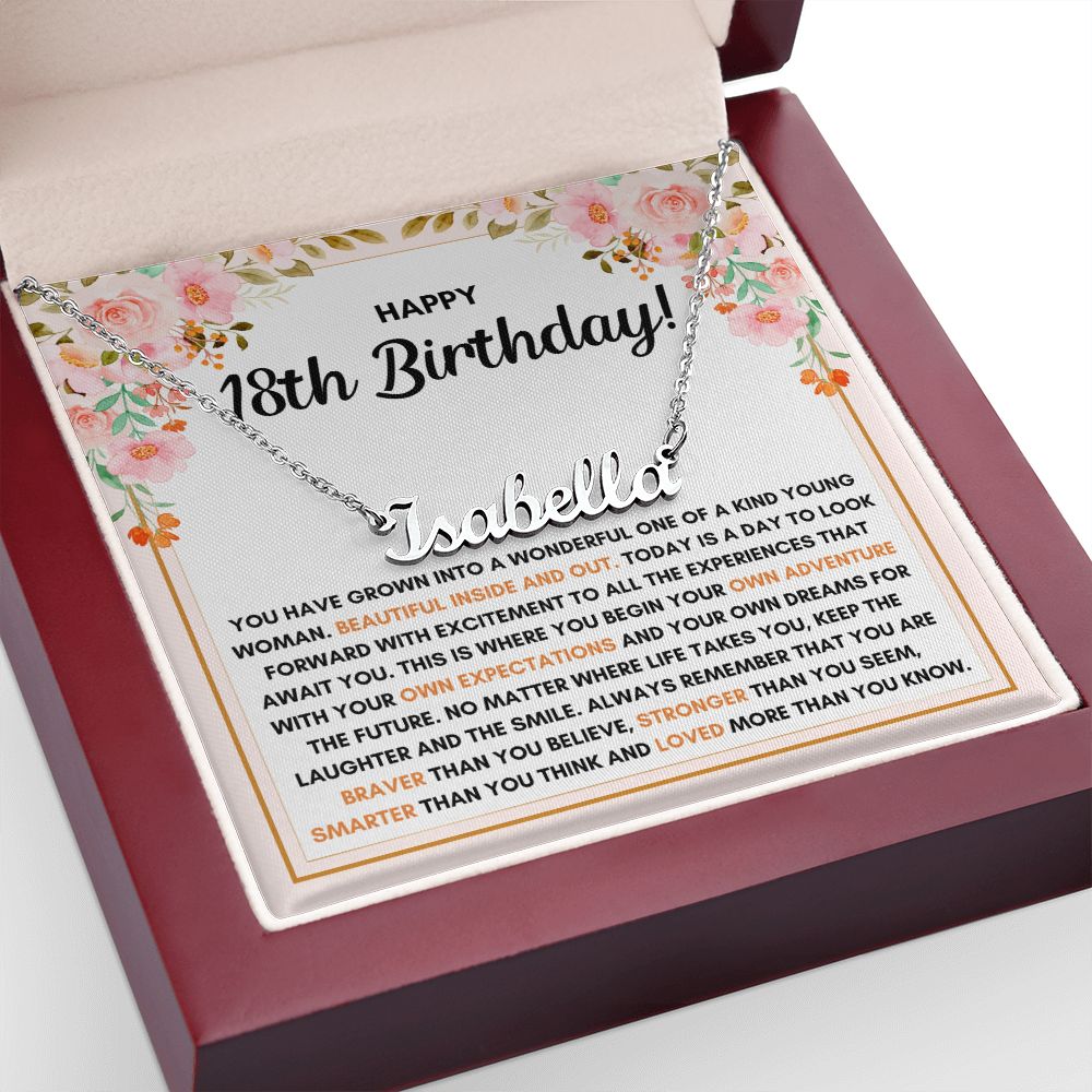 18TH BIRTHDAY DREAMS CUSTOM NAME NECKLACE