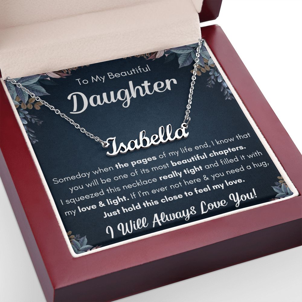 TO MY DAUGHTER CHAPTERS SQUEEZED NAME NECKLACE GIFT SET