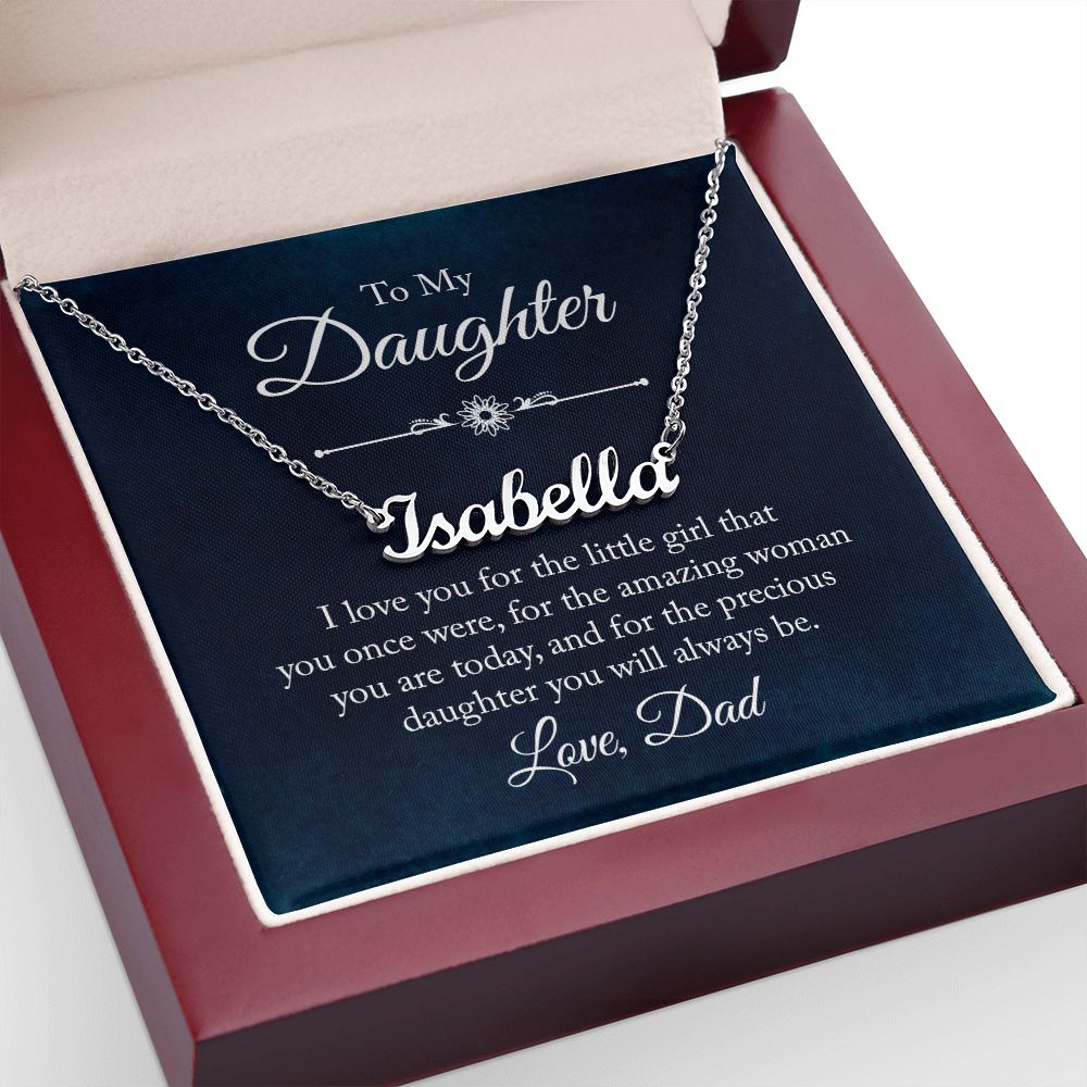TO MY DAUGHTER LITTLE GIRL CUSTOM NAME NECKLACE GIFT SET