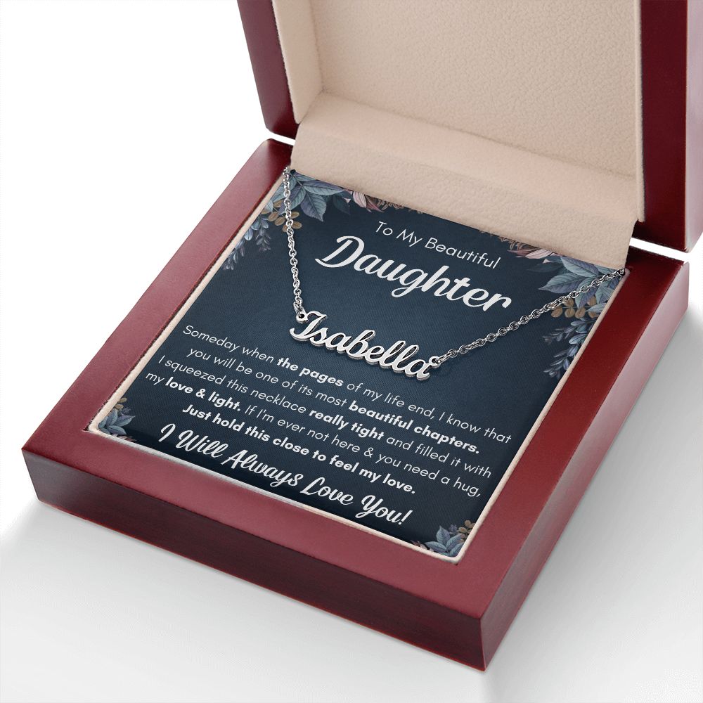 TO MY DAUGHTER CHAPTERS SQUEEZED NAME NECKLACE GIFT SET