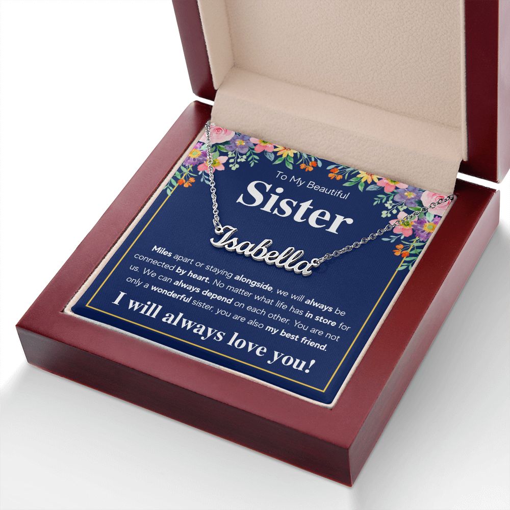 TO MY SISTER CONNECTED NAME NECKLACE GIFT SET