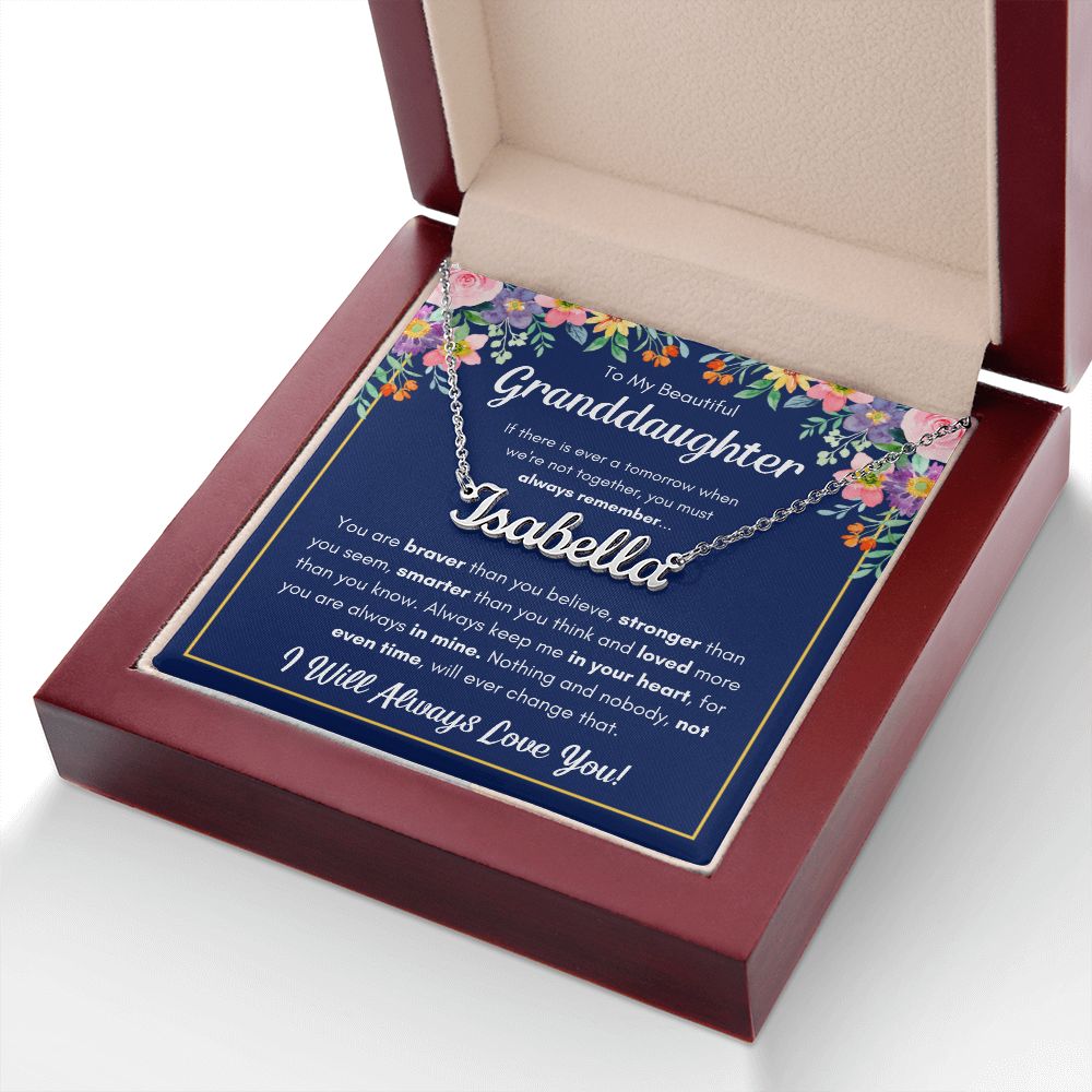 TO MY GRANDDAUGHTER BRAVER NAME NECKLACE GIFT SET