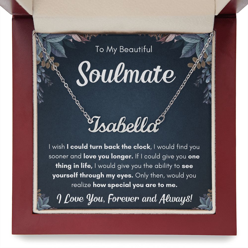TO MY SOULMATE SOONER NAME NECKLACE GIFT SET
