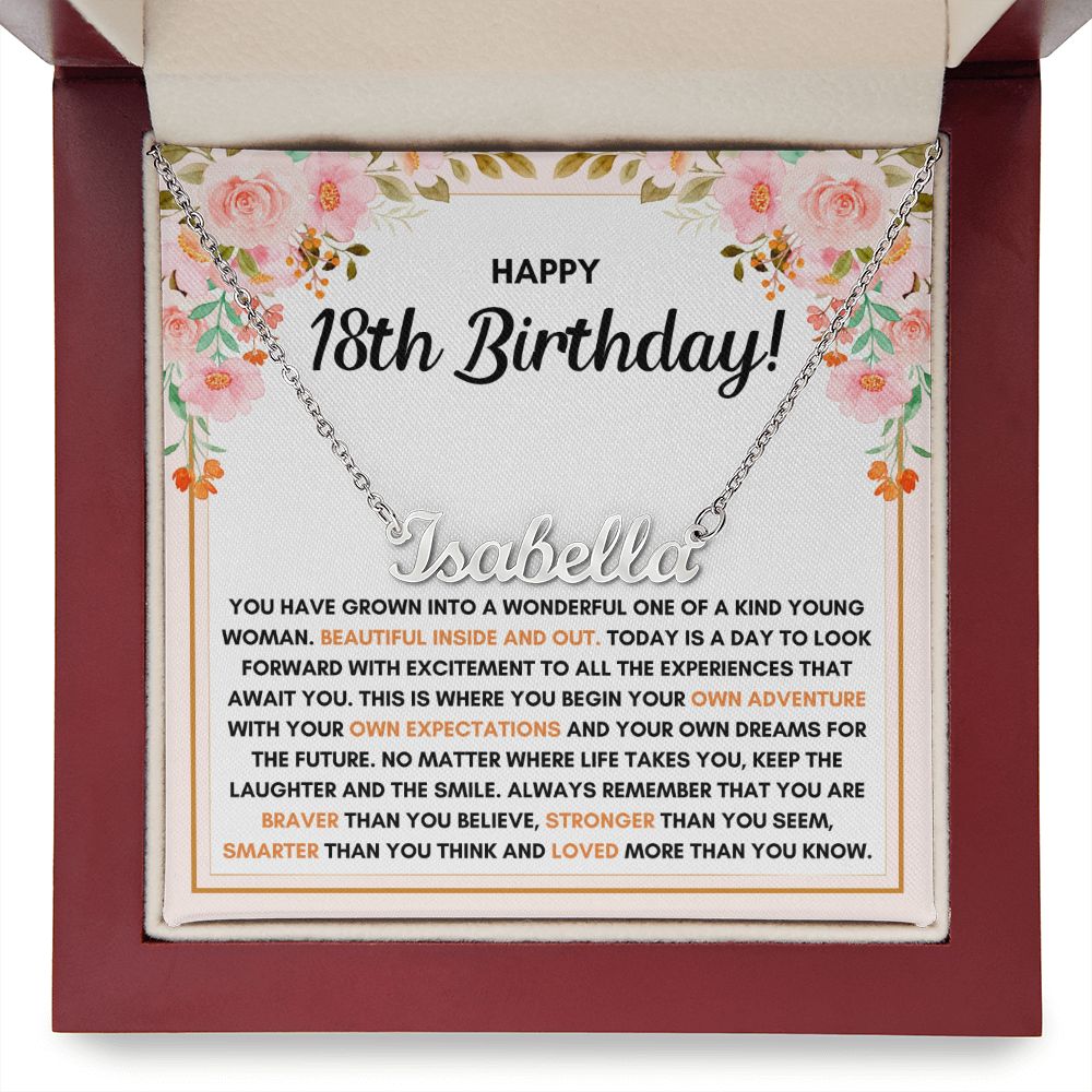18TH BIRTHDAY DREAMS CUSTOM NAME NECKLACE