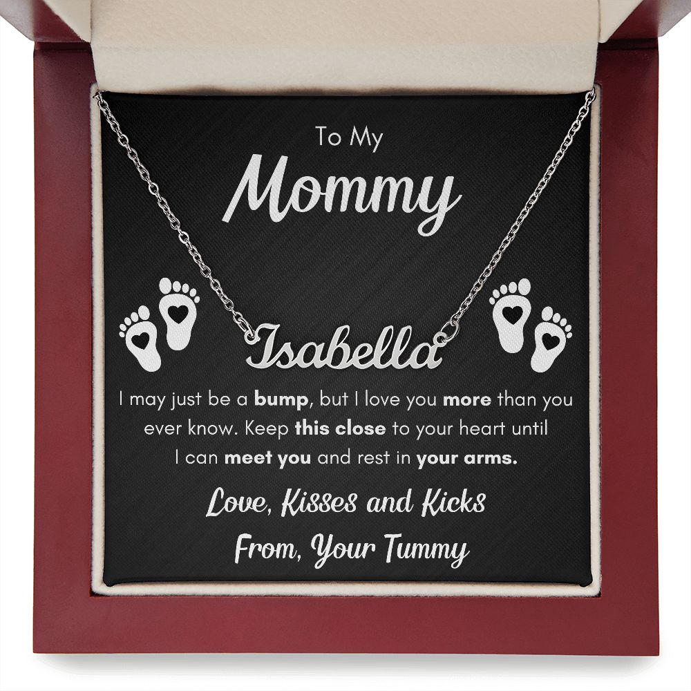 TO MY MOMMY BUMP NAME NECKLACE GIFT SET