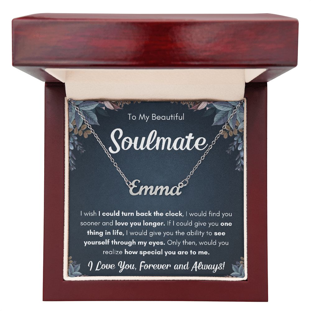 TO MY SOULMATE SOONER NAME NECKLACE GIFT SET