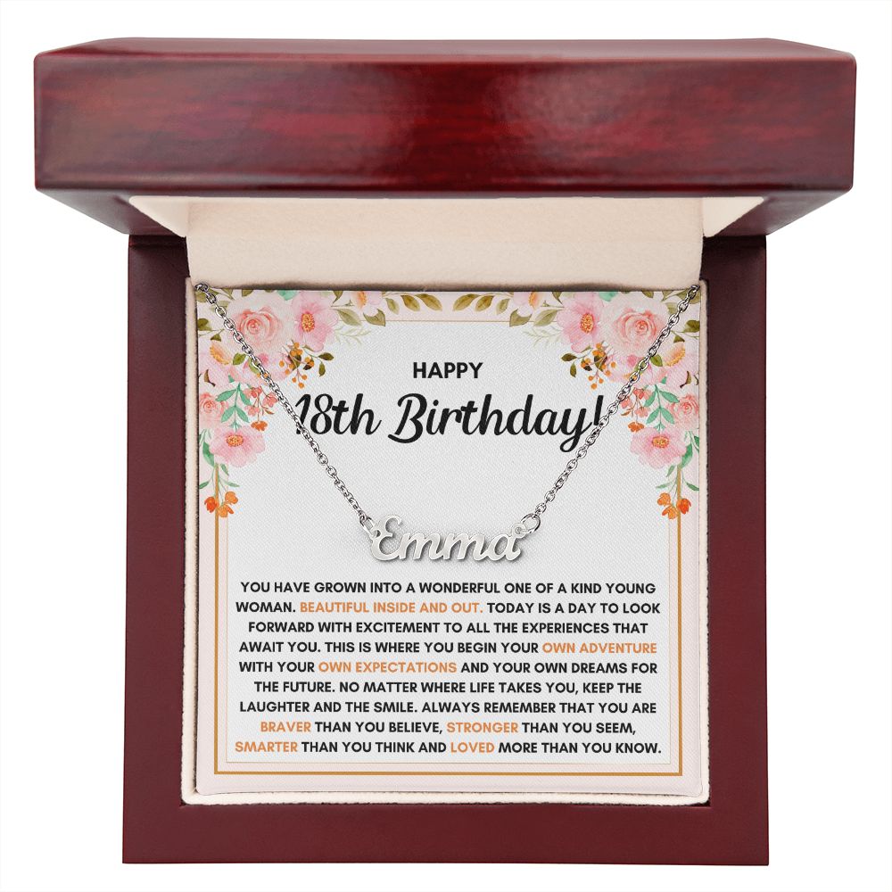 18TH BIRTHDAY DREAMS CUSTOM NAME NECKLACE