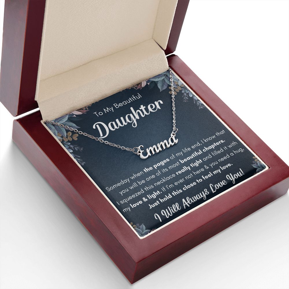 TO MY DAUGHTER CHAPTERS SQUEEZED NAME NECKLACE GIFT SET