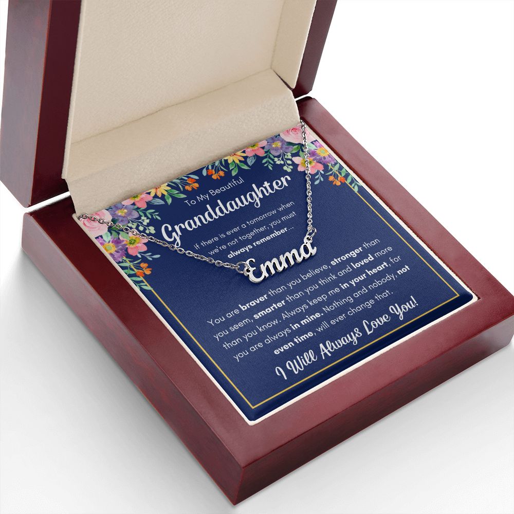 TO MY GRANDDAUGHTER BRAVER NAME NECKLACE GIFT SET