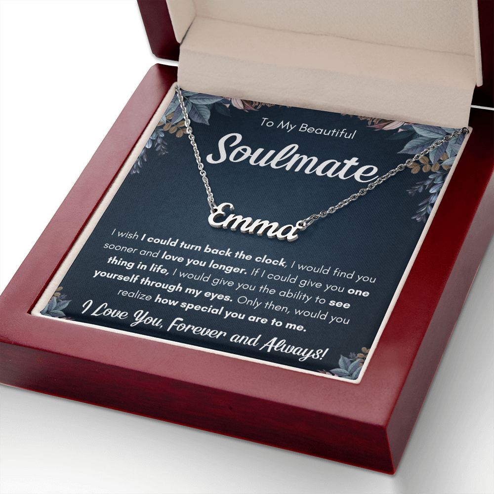 TO MY SOULMATE SOONER NAME NECKLACE GIFT SET
