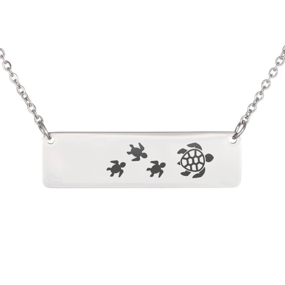 Personalized Mama Turtle + 3 Babies - Necklace