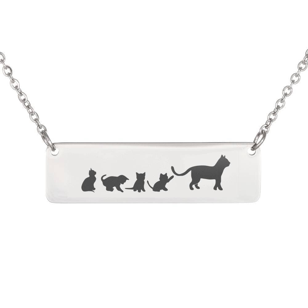 Personalized Mama Cat + 4 Kittens - Necklace