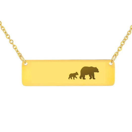 Personalized Mama Bear + 1 Bear Cub - Necklace