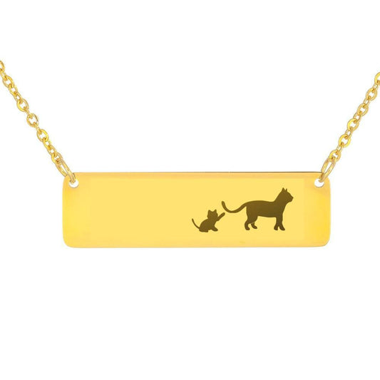 Personalized Mama Cat + 1 Kitten - Necklace